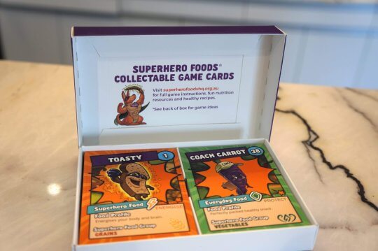 Superhero Food Collectable Game Cards