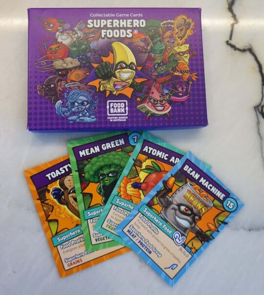 Superhero Food Collectable Game Cards