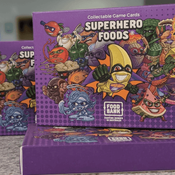 Superhero Food Collectable Game Cards