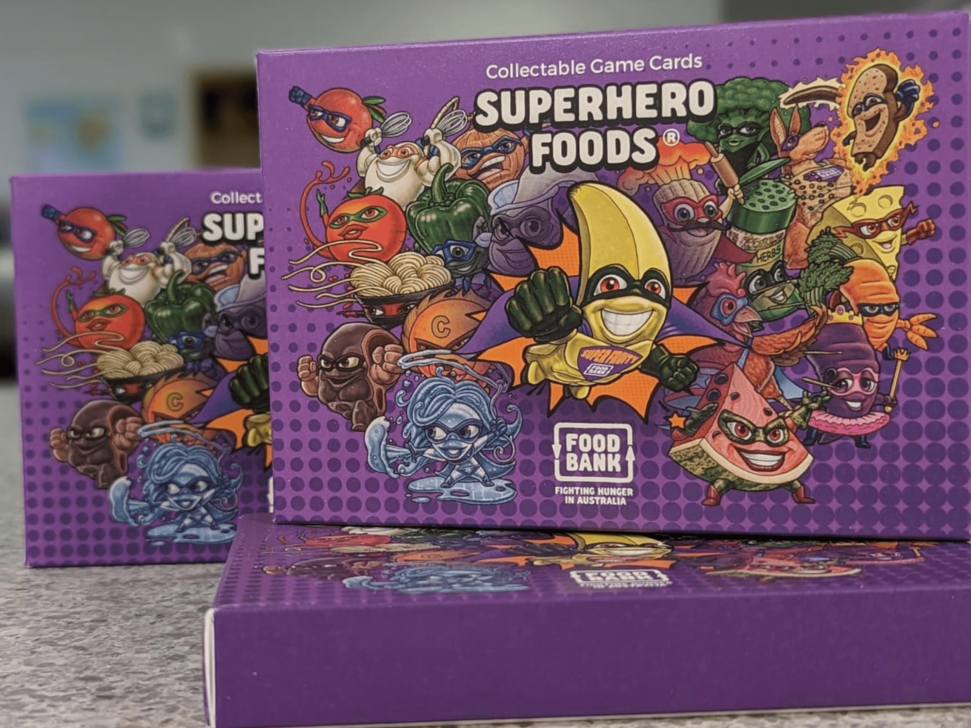 Superhero Food Collectable Game Cards