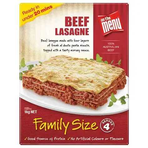 Premade beef lasagane.